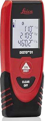Télémètre laser leica disto d1 120 pieds avec bluetooth 4.0, noir/rouge