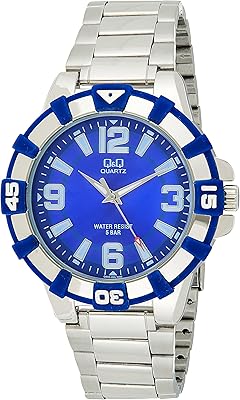 Montre décontractée q&q pour homme, analogique, acier inoxydable - q840j205y