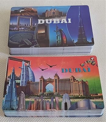 Jeu de 2 cartes à jouer en plastique, cartes souvenirs de dubaï, cartes