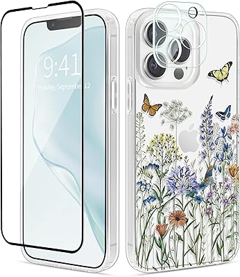 Coque de téléphone portable semjar pour iphone 13 avec un motif de fleur