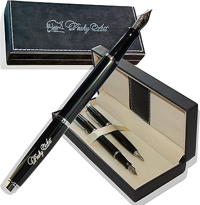 Coffret stylo et à bille dans un coffret cadeau noir et argenté bordure