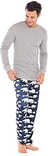 Ensemble pyjama khombu pour hommes - chemise thermique à manches longues et pantalon