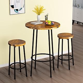 Ensemble de table de bar 3 pièces petite pub ronde pour 2
