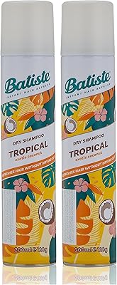 Shampooing sec batiste, parfum tropical, 200 ml, lot de 2, 190 g
