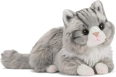 Demdaco sweet maine coon chat gris argenté 10 pouces jouet en peluche douce