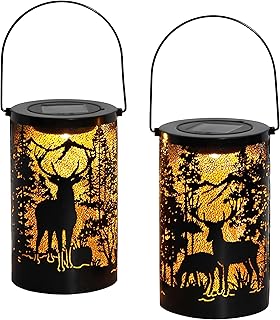 Lampe de jardin creuse en fer à énergie solaire fao dou, lanterne