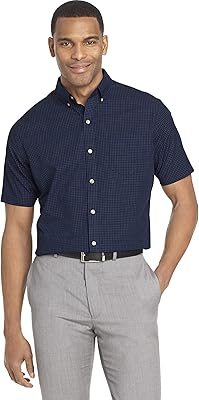 Chemise boutonnée à manches courtes infroissable van heusen pour hommes (lot de 1)