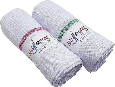 Serviette de bain pour hommes mylooms® thorthu kerala finition tricotée blanche