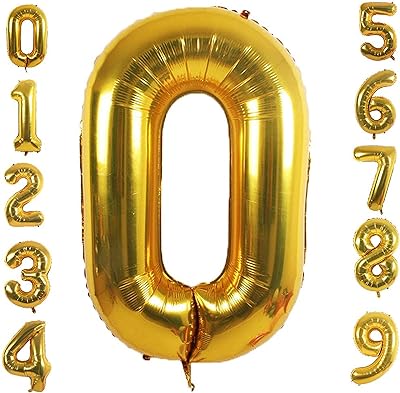 Ballons numérotés de 40 pouces grands ballons à l'hélium dorés pour anniversaire