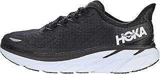 Chaussures de course hoka clifton 8 pour femme, noir et blanc, taille 6