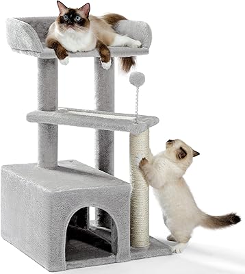Arbre à chat made for pets tapis tour gris pour chats
