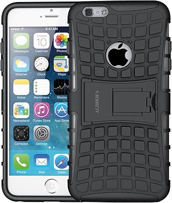 Coque pour iphone 6/6s, coque de protection résistante aux chocs aldhova, coque hybride double couche avec béquille pour iphone 6/6s - noir. Plus de choix, moins de dépenses avec Diaytar