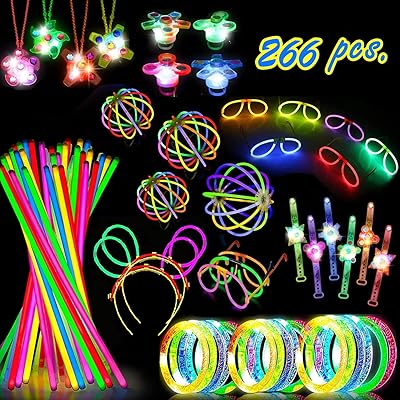 Ensemble de 266 bâtons lumineux, ensemble de fournitures de fête qui brillent
