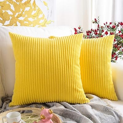 Mernit lot de 2 housses de coussin décoratives carrées en velours côtelé