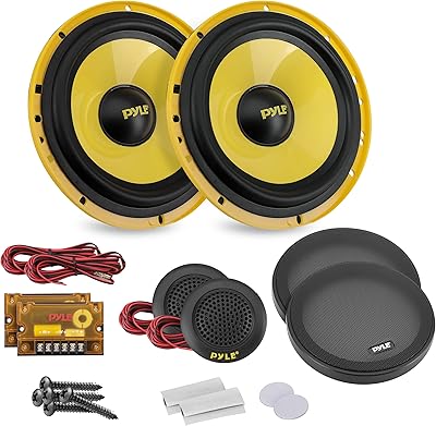 Système audio bidirectionnel personnalisé pyle 400 w 6,5 pouces, jaune