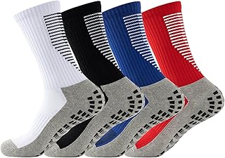 4 paires de chaussettes de sport de football antidérapantes, respirantes, anti-ampoules, pour hommes