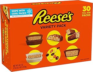 Boîte en vrac de bonbons au beurre de cacahuète assortis reese's, 44,1 oz