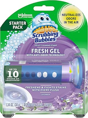 Distributeur de tampons nettoyants pour toilettes en gel rafraîchissant avec 6 tampons, lavande. Diaytar : L'intelligence commerciale au service du client