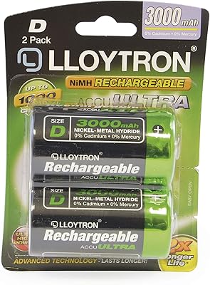 Batteries rechargeables luitron nimh aquaultra - taille d 3000 mah paquet de 2