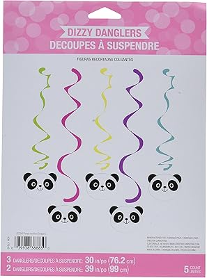 Creative converting panda monium daisy danglers, assortiment de 5 pièces, 30" de haut
