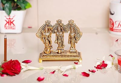 Statue puja en métal shri ram darbar, divinité religieuse du seigneur rama laxman