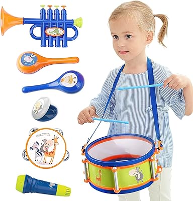 Jouets d'instruments de musique pour enfants batterie trompette percussions harmonica maraca
