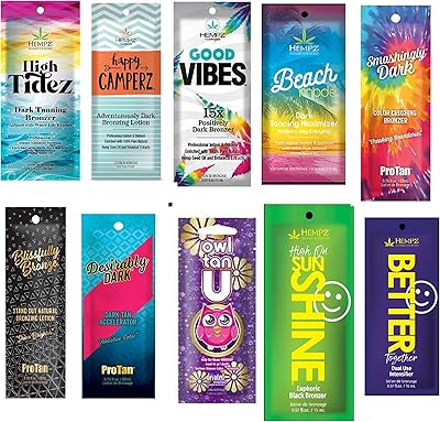 Nouveaux packs d'échantillons de 10 lotions bronzantes - bronzeur et concentrateur de grandes marques - 10 packs variés. Des produits authentiques à prix réduits sur Diaytar Sénégal