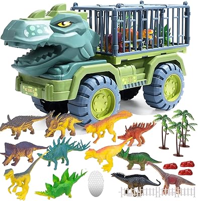 Camion dinosaure, camion de transport de dinosaures, camion de transport de dinosaures, voitures