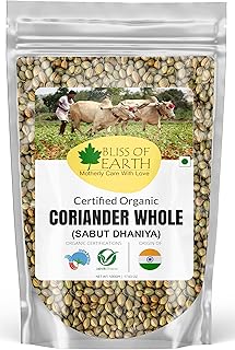 Bliss of earth 500 g de graines de coriandre entières biologiques | sabut dhaniya | soutient l'immunité | fraîches sans conservateur, bonnes pour la santé et la cuisine. Gagnez du temps et de l'argent avec Diaytar