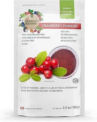 Poudre de canneberge biologique source of nature 3,5 oz (100 grammes) 100 %