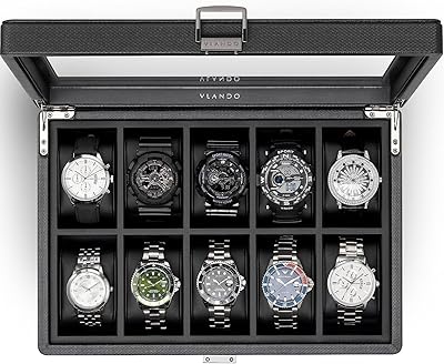 Boîte de rangement de montres pour hommes boîtier de montre à 10 emplacements