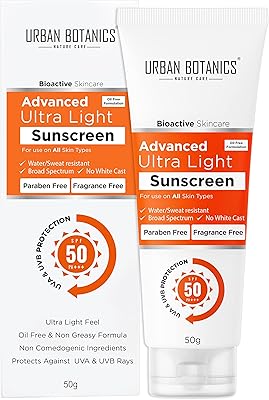 Crème solaire ultra légère urbanbotanics advance spf 50 pa+++