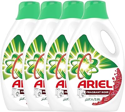 Détergent à lessive ariel automatic power gel parfum de rose parfumée