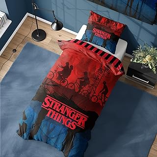 Housse de couette simple stranger things - design à l'envers - parure