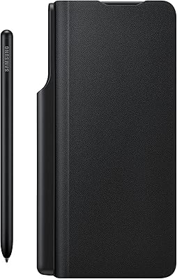 Étui en cuir pliable samsung pour galaxy z fold 3 5g avec s