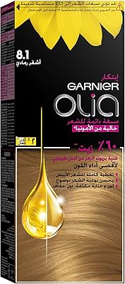 Teinture capillaire permanente sans ammoniaque garnier 8.1 blond cendré avec 60 % d'huiles