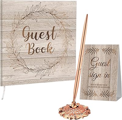 Livre d'or de mariage avec stylo et cartes de table 9 x