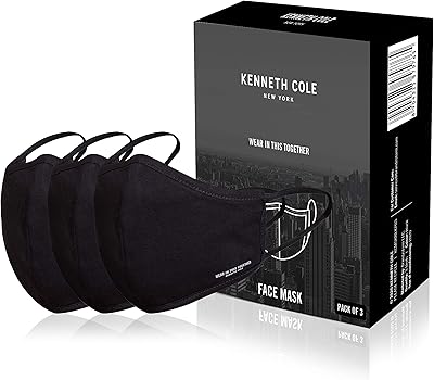 Masque facial en coton classique kenneth cole avec filtre multicouche certifié - couvre-visages