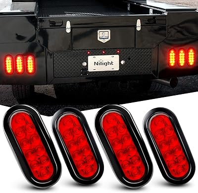 Feu arrière led ovale nylight avec anneaux de montage étanche ip67 feux frein