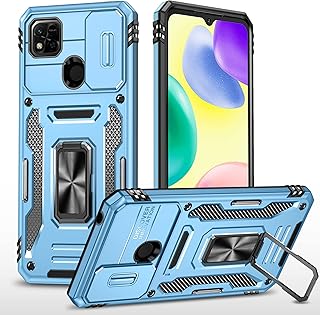 Housse de caméra coulissante pour xiaomi redmi 9c/10a, béquille avec anneau magnétique intégré, rotation à 360 degrés, coque de protection antichoc, bleu ciel. Diaytar Sénégal : Large gamme, petits prix, grande satisfaction