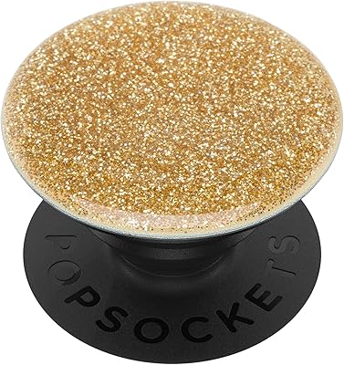 Popsockets popgrip - support extensible et poignée avec dessus interchangeable - or métallique