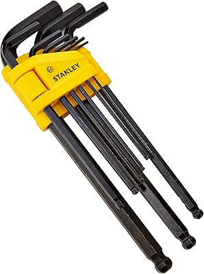 Jeu de clés pliantes stanley, jaune/noir, 0-69-256, 9 pièces