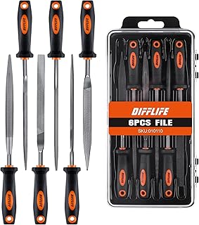 Ensemble de limes aiguilles difflife de 7 pouces (lot de 6) avec poignées