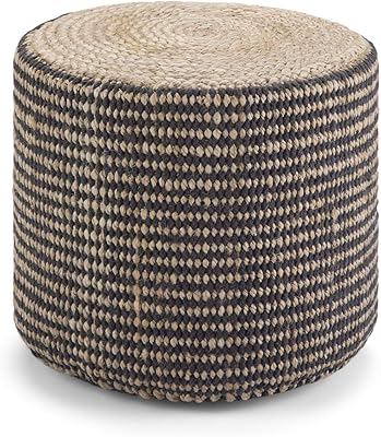 Repose-pieds rond larissa simply home recouvert de jute naturel tressé à la main