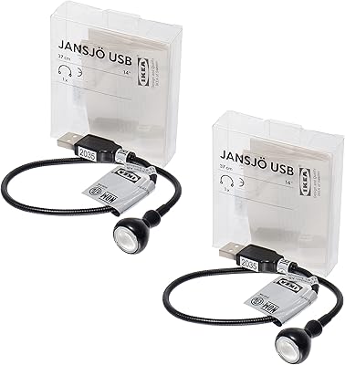Lampes led flexibles usb à col de cygne ikea jango, noir, blanc chaud