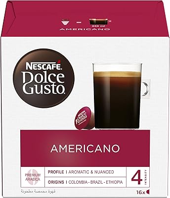 Capsules de café nescafé dolce gusto americano (16 capsules pour préparer 16 tasses)