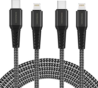 Câble unifoam usb c vers lightning 10 pieds, 2 pièces compatibles avec iphone