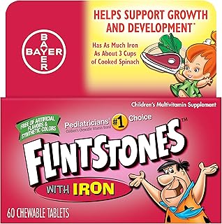 Multivitamines à croquer the flintstones pour enfants avec fer, vitamine d et vitamine