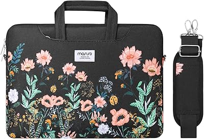 Sac à bandoulière pour ordinateur portable mosiso wild flower design avec sangle