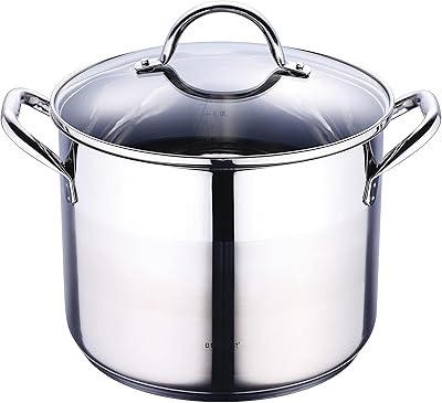 Marmite bergener gourmet avec couvercle et fond à induction en acier inoxydable, taille